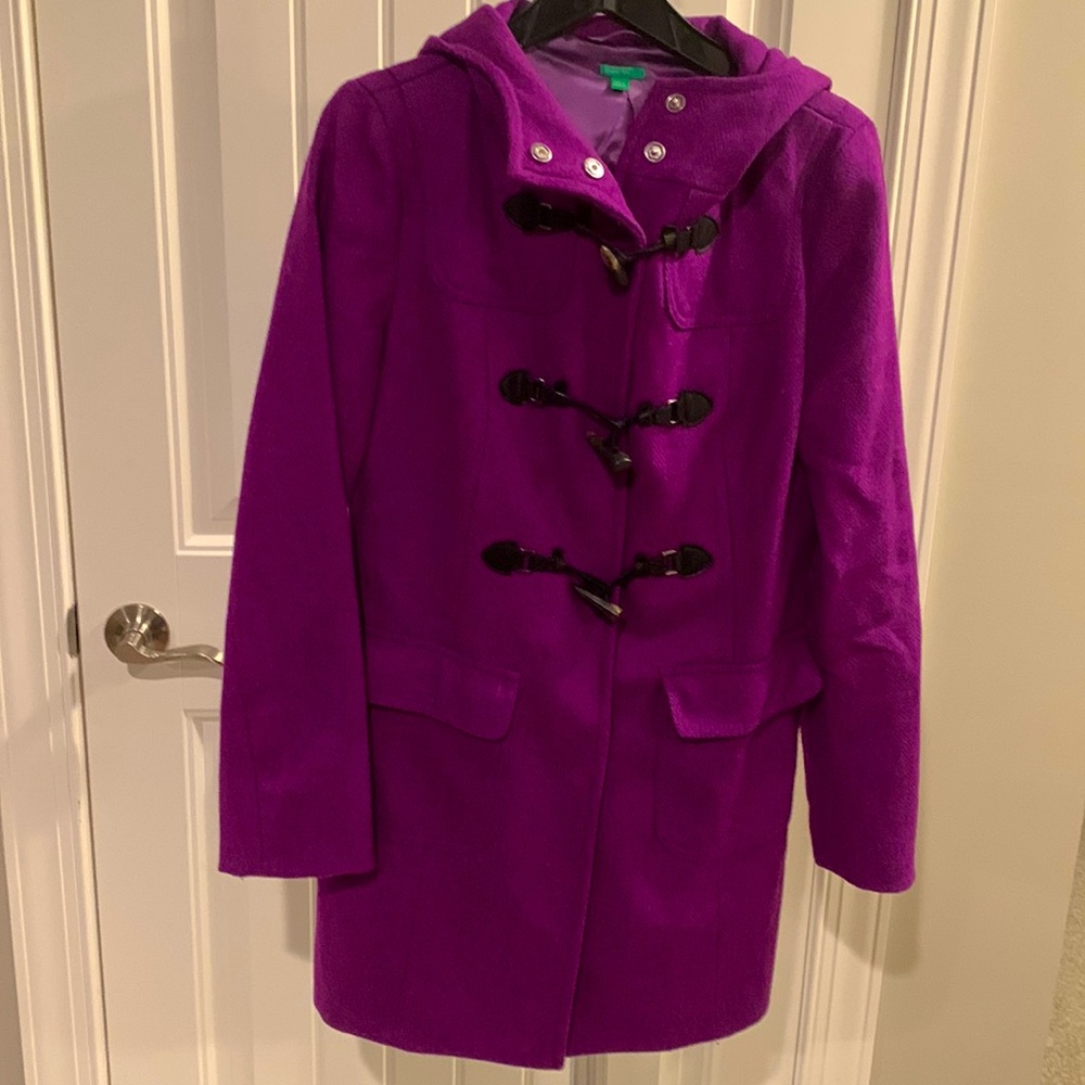 United Colors of Benetton purple wool coat size L